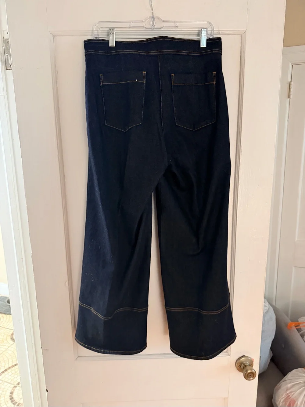 Tory Burch Dark Wash Wide Leg Jeans with Belt | Size 30